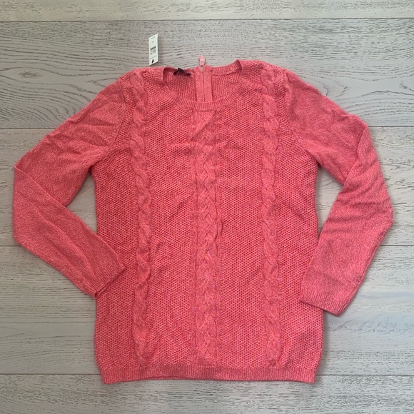 Talbots Sweaters - Talbots Red/Pink Cable Knit Sweater